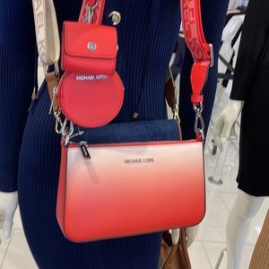 Michael Kors Jet Set Travel Tech Attached with Adjustable Coral Reef Crossbody